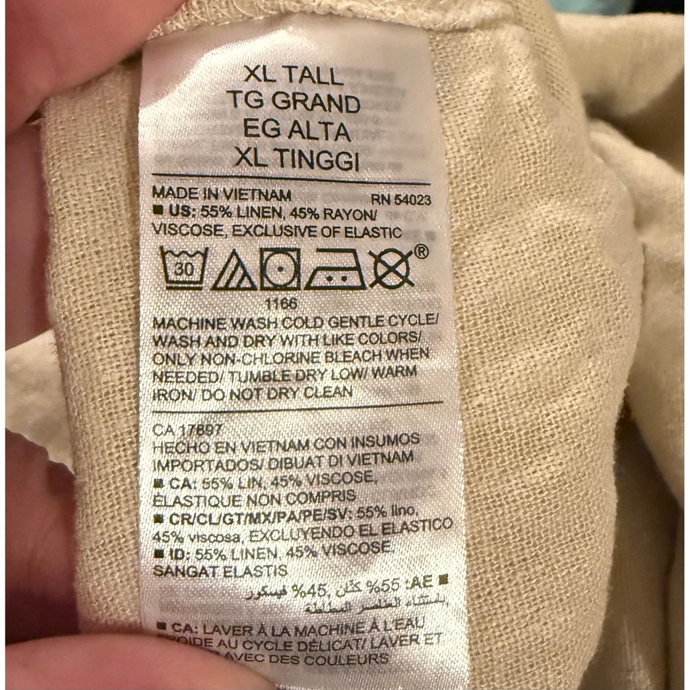 Old Navy Women's XL Tall Linen Blend Square Neck Wide Leg Jumpsuit Natural Beige - Picture 5 of 5